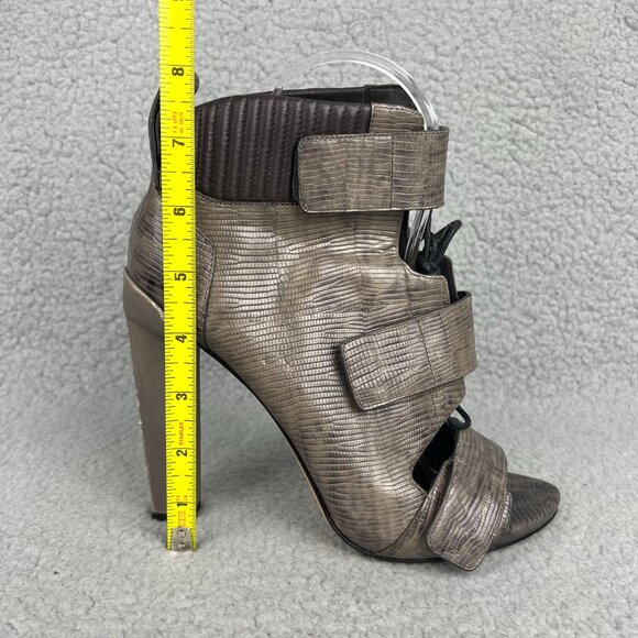 Alexander Wang Sandals Women 7 37 Shoe Grey Noemi Booties Heels Boots Peep Toe 1 - Picture 13 of 13